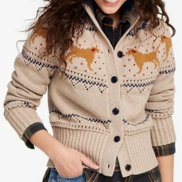 LL Bean Women's Signature Cotton Fisherman Sweater, Labrador Fair Isle - Picture 2 of 13